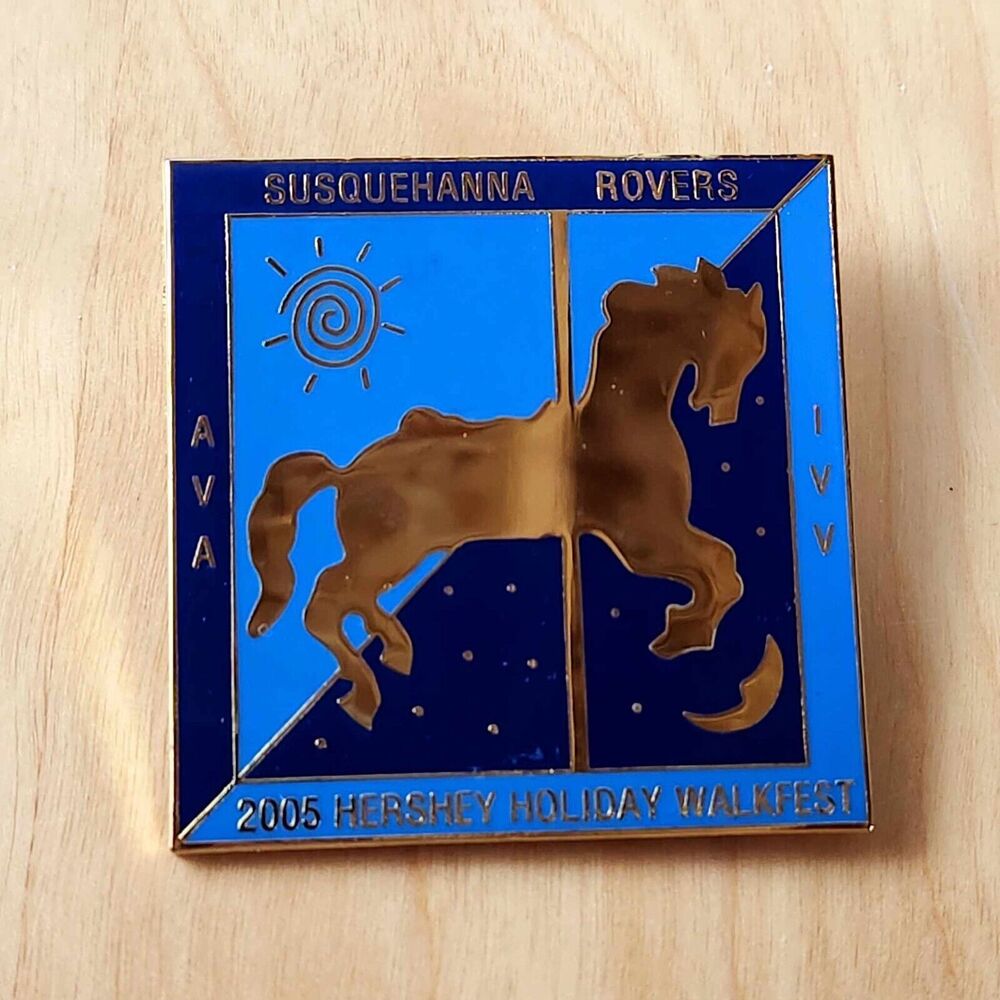 Vintage Susquehanna Rovers Brooch Pin 2002 Hershey Walkfest Carousel Horse IVV